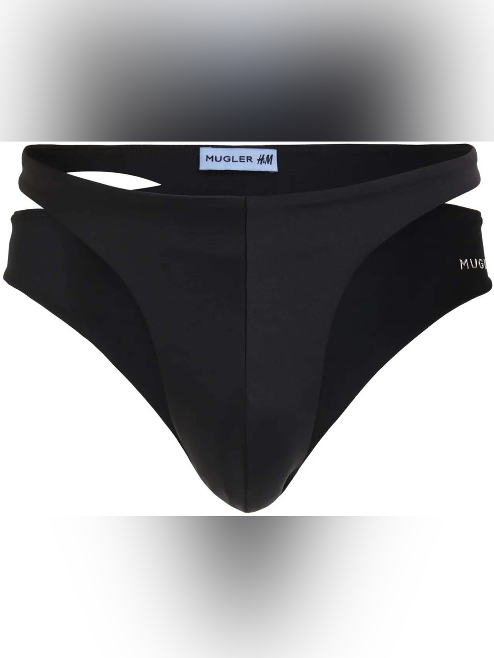 BNWT Mugler x H&M Men's Cut-Out Briefs bikini black Swim Trunks Size Medium